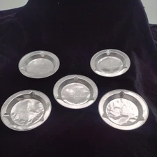 Vintage McDonald's Aluminum Table Ashtray Lot Of 5 - 3.5 Inch Diameter 70s NOS 
