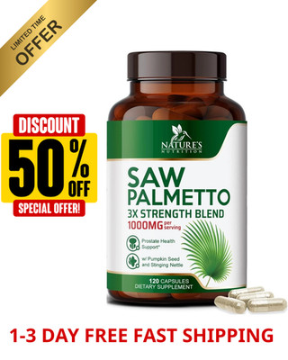 Saw Palmetto 1000mg Prostate Health Support Capsules for Men