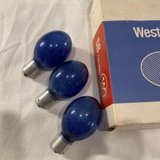 Set Of 3 Vintage Westinghouse Blue Camera Flash Bulbs With Original Box