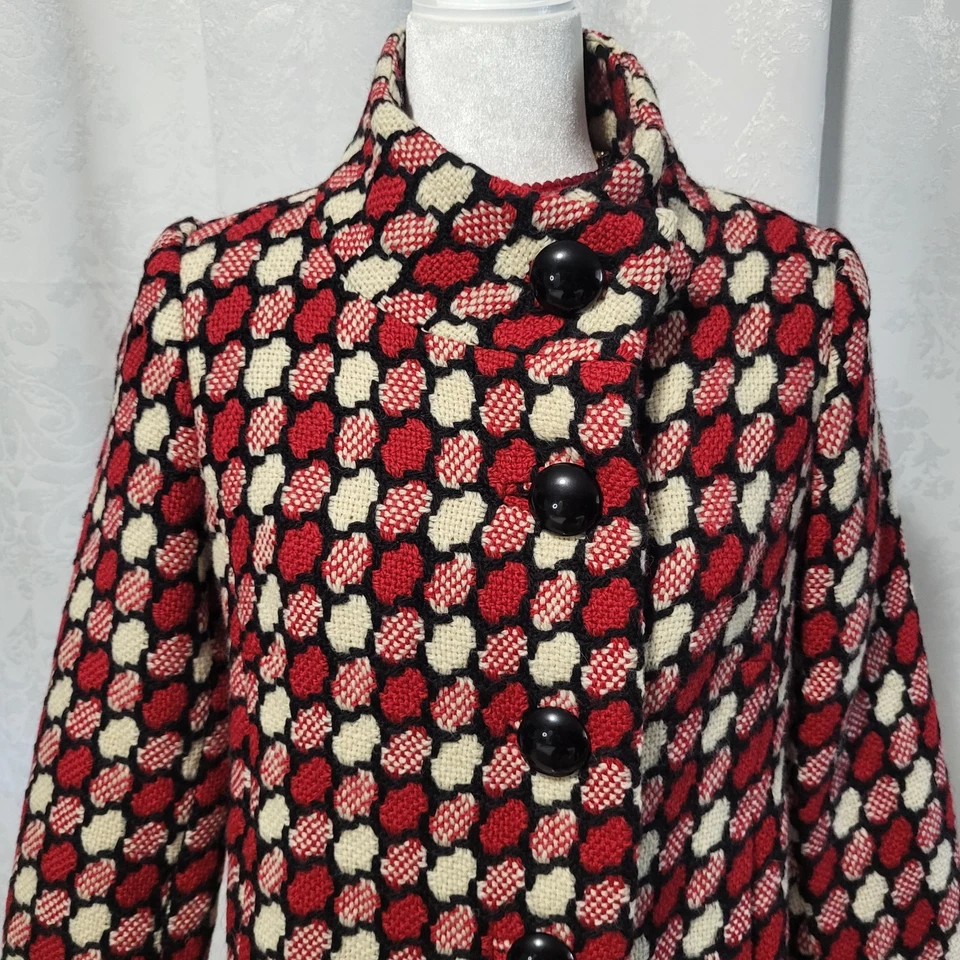 Chaqueta Milly of New York An Original Tweed Mujer Talla 8 100% Lana Italiana Roja Foto 3 de 4