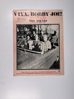 The Equals Sheet Music Original Vintage Viva, Bobby Joe! 1969