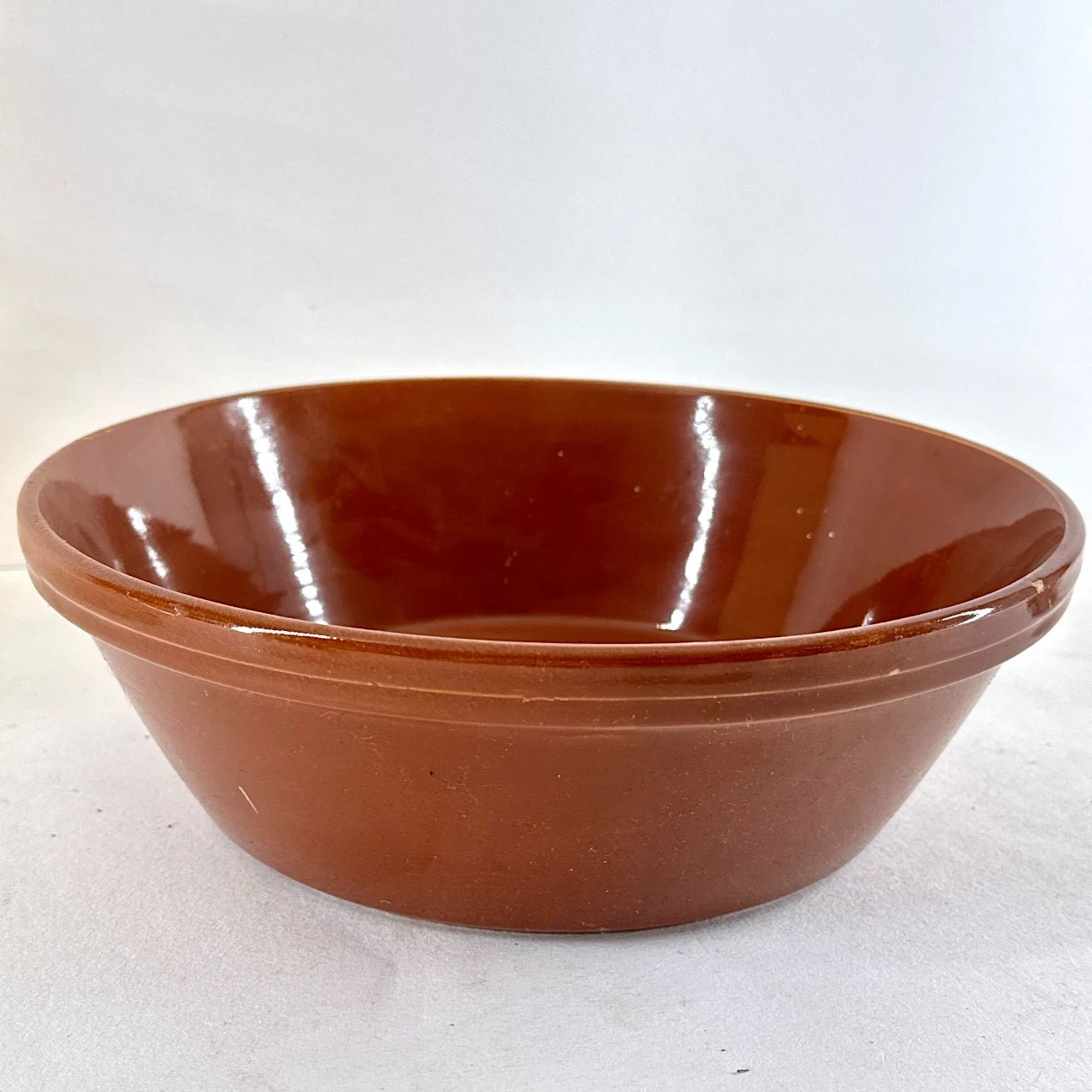 Vintage Pyrita Ware Mixing Bowl Brown Stoneware Fireproof British Made
