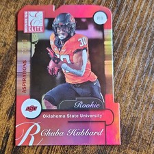 Panini 2021 Donruss Elite 2001 Elite Rookies Chuba Hubbard Red /70 Rookie ER37