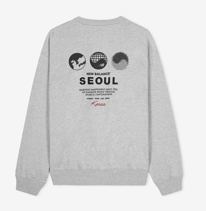 New Balance UNI Seoul Global Exclusive Sweatshirt Casual Top Gray NWT NBNCG2A013 22590₽
