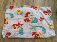 Vintage Disney Little Mermaid Ariel Sebastian Flounder Twin Fitted Sheet USA