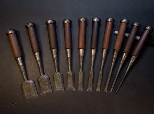 Japanese Style Bench Chisels with Rosewood Handles | Premium Wood Carving Tools - Zdjęcie 2 z 24