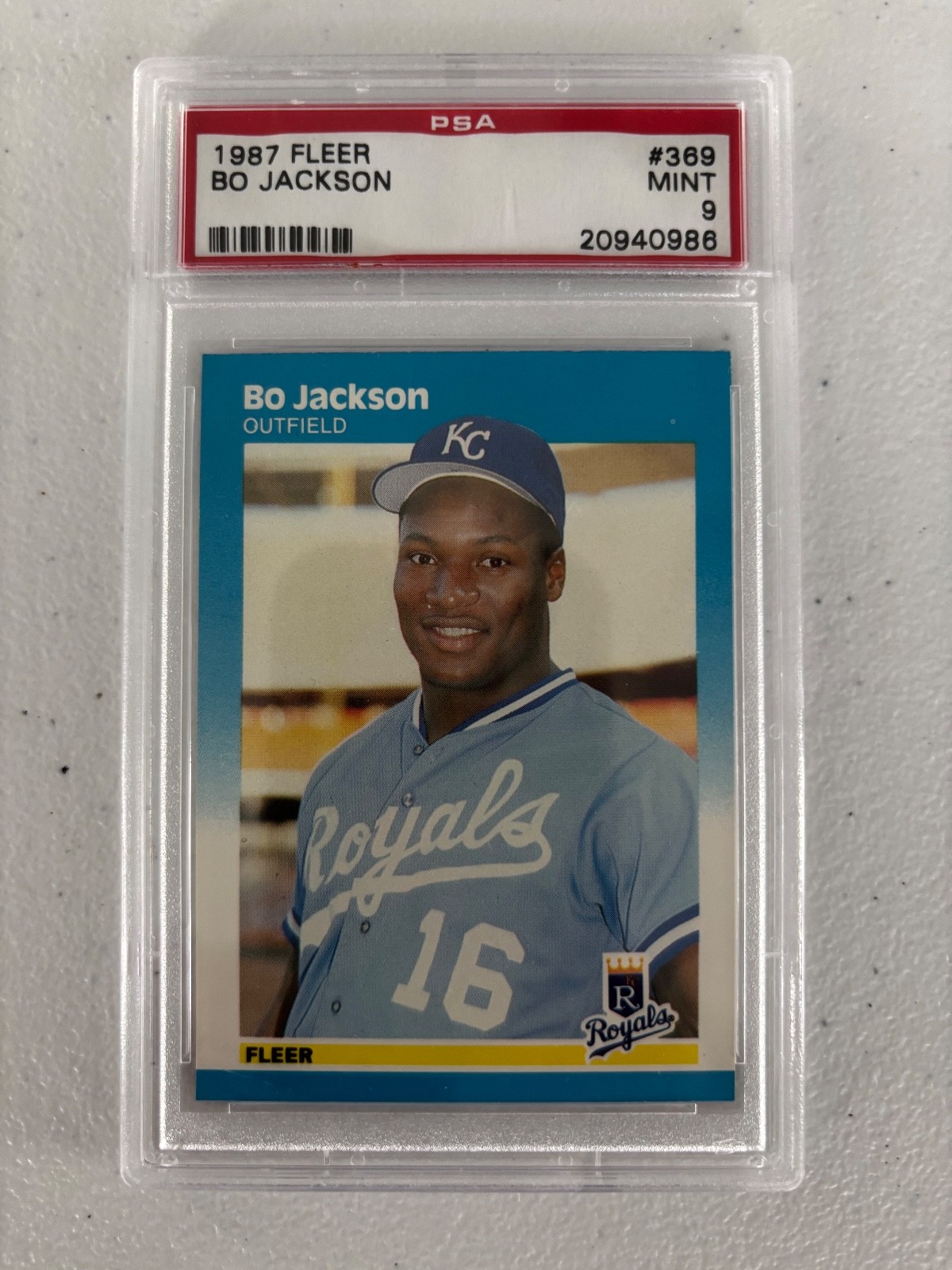 1987 FLEER BASEBALL #369 BO JACKSON PSA MINT 9