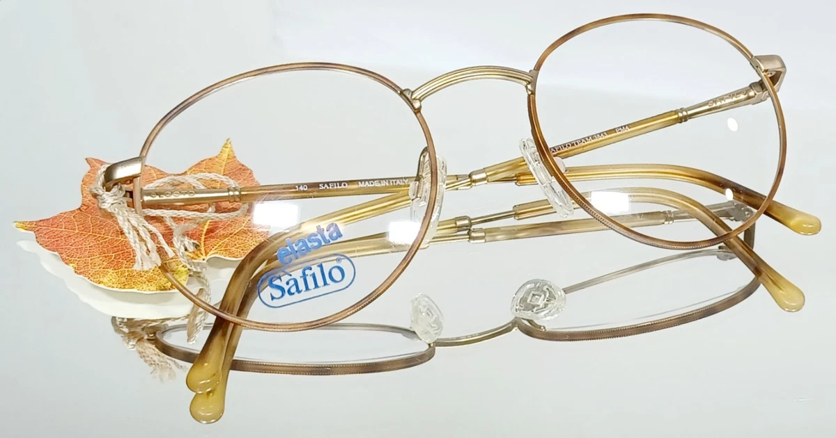 Safilo Eyeglasses Frames ONLY Elasta 51-17-130 4672 K9N gold half rim Italy Vtg Safilo Gold Metal Eyeglass Frames for sale | eBay main image 2