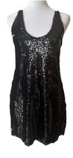 FREE PEOPLE Intimately Flip Reversible Sequin Slip Mini Dress Black/Copper Small