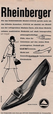 Rheinberger Schuhe Junior - 1962 - Fashion Werbung - 60s 60er ~11x23cm -