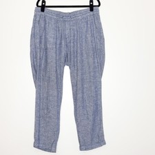 Old Navy High Rise Linen Blend Crop Pull On Drawstring Pants Women's Size Medium