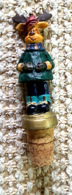 Vintage Decorative Wine Bottle Stopper Cork decorative reindeer Bobbing