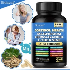 Cortisol Supplement Magnesium Blend 200mg L Theanine 150mg 120 Pills Non GMO