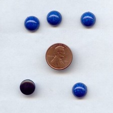 36 VINTAGE LAPIS LAZULI ACRYLIC 11mm. ROUND SMOOTH DOME CABOCHONS B151
