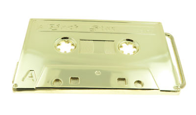 Rock Star Old School Cassette Tape Gold Plated Metal Belt  display picture 3