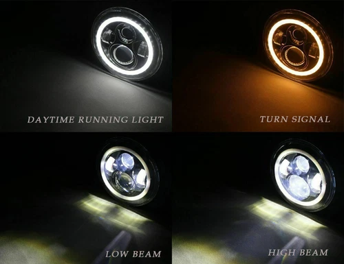 7inch Round Led Headlight High-Low Beam for Chevrolet C10 Pickup c20 C30 - Picture 12 of 15