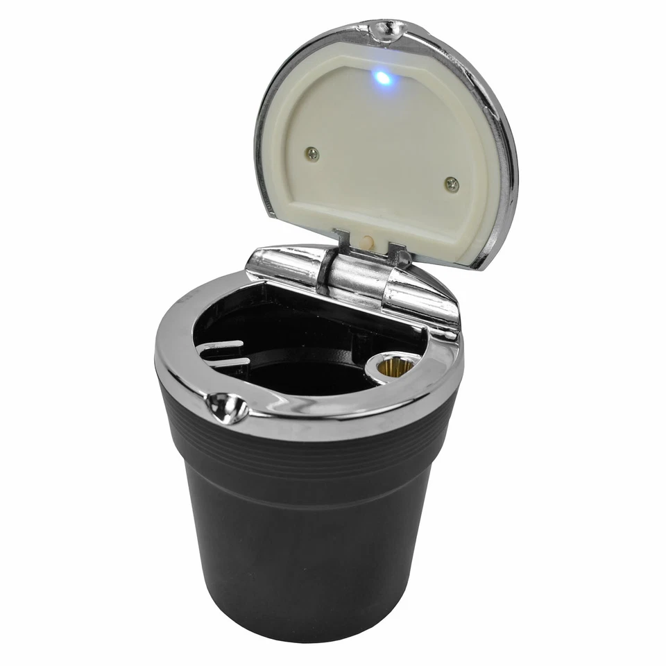 New LED Automotive Cup Holder Ashtray Coin Holder Cigarette Auto Car Truck Black Foto 3 de 3