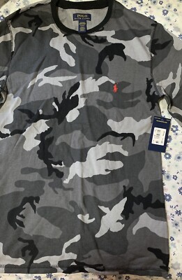 Men's Polo Ralph Lauren SZ M Long sleeve Camo Waffle Henley