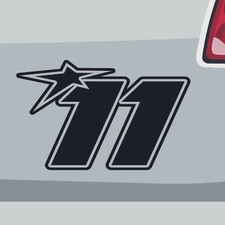 Adesivo numero partenza 11 gara sticker pista corsa stella auto bici decal vinile