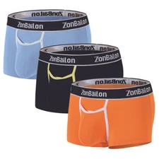 3pack Men's Skin Friendly Soft Breathable Boxer Briefs Comfortable