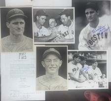 1946 Picture Pack Signed Wire Photos Lot 6 Dom DiMaggio Bob Doerr Red Sox HOF
