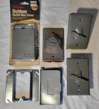 6 Assorted Wet Area Outlet Cover On/Off Switch Wall Mount Standard Size Metal