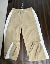 Zara Women  s Windbreaker Jogger Track Pants Sz XS Athleisure Brown/Beige