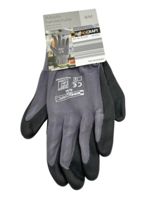 #ad KINGCRAFT Arbeitshandschuhe Montagehandschuhe Grau Schwarz Gr. 8 M Neuware EUR 4.00