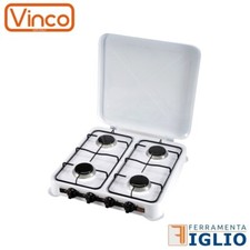 Fornello a Gas GPL Cucina 4 Fuochi Bruciatore Professionale Portatile Campeggio