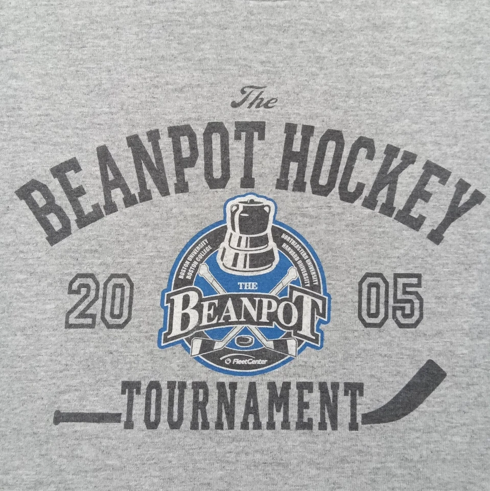 Vintage Y2K Beanpot Hockey Tournament T Shirt Adult Size XL Gray NCAA - Image 2 of 4