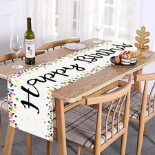 Happy Birthday Table Runner Birthday Party Tablecloth Decorations 13 x 72 inch
