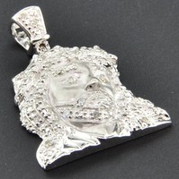 Diamond Micro Mini Jesus Face Pendant Piece 10k White Gold 0.20 Ct Charm on sale Diamond Micro Mini Jesus Face Pendant Piece 10k White Gold 0.20 Ct Charm on sale