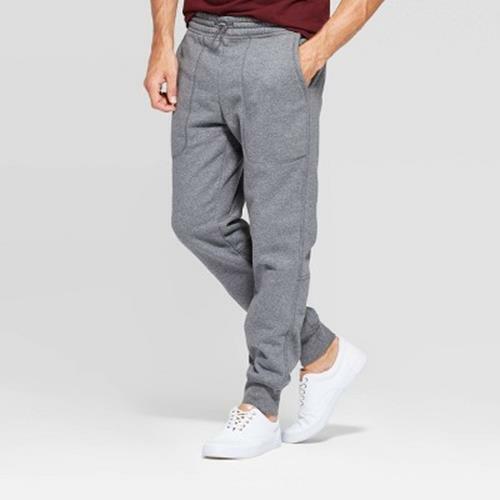 Knit Jogger Sweat Pants Gray Zip Pocket 