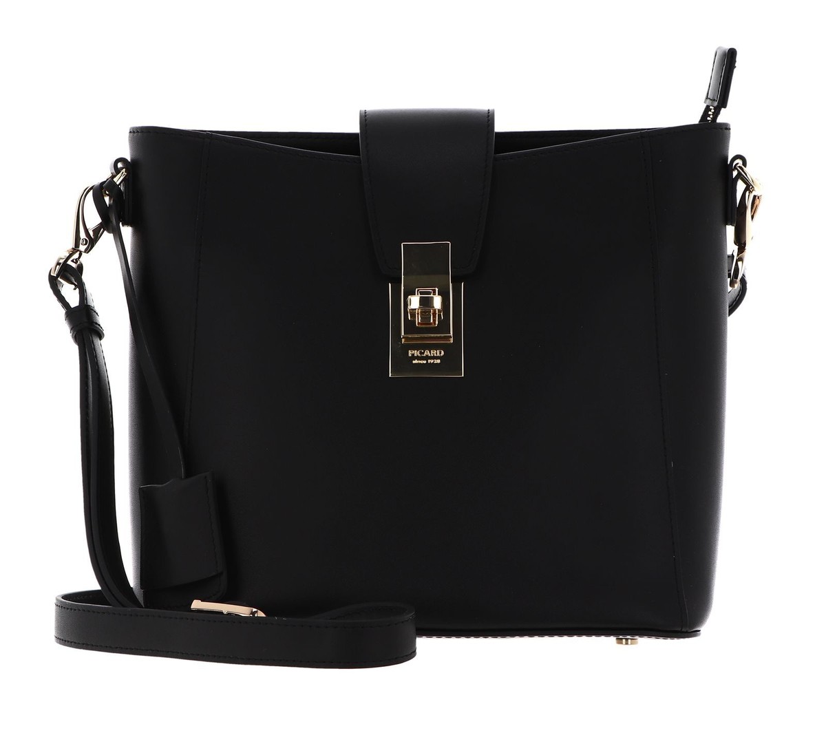 Sac Bandoulière Wellington En Cuir Noir PICARD, Neuf Avec étiquettes, Fermoir Quart De Tour, Bandoulière Ajustable - Style Classique Et Fonctionnel