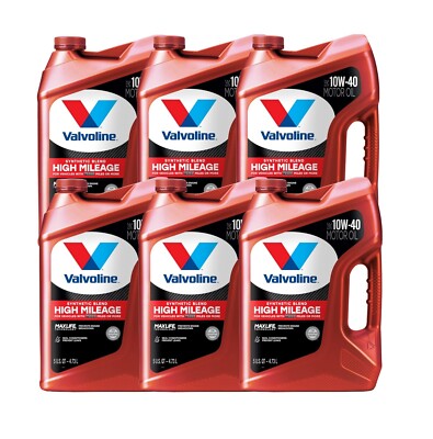 30 Quarts High Mileage MaxLife Tech Synthetic Blend SAE 10W-40 Motor Oil 6 x 5qt