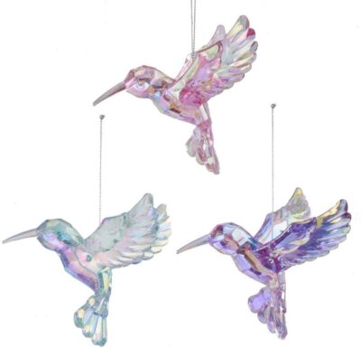 Kurt Adler 3.5-inch Iridescent Hummingbird Ornaments Set of 3