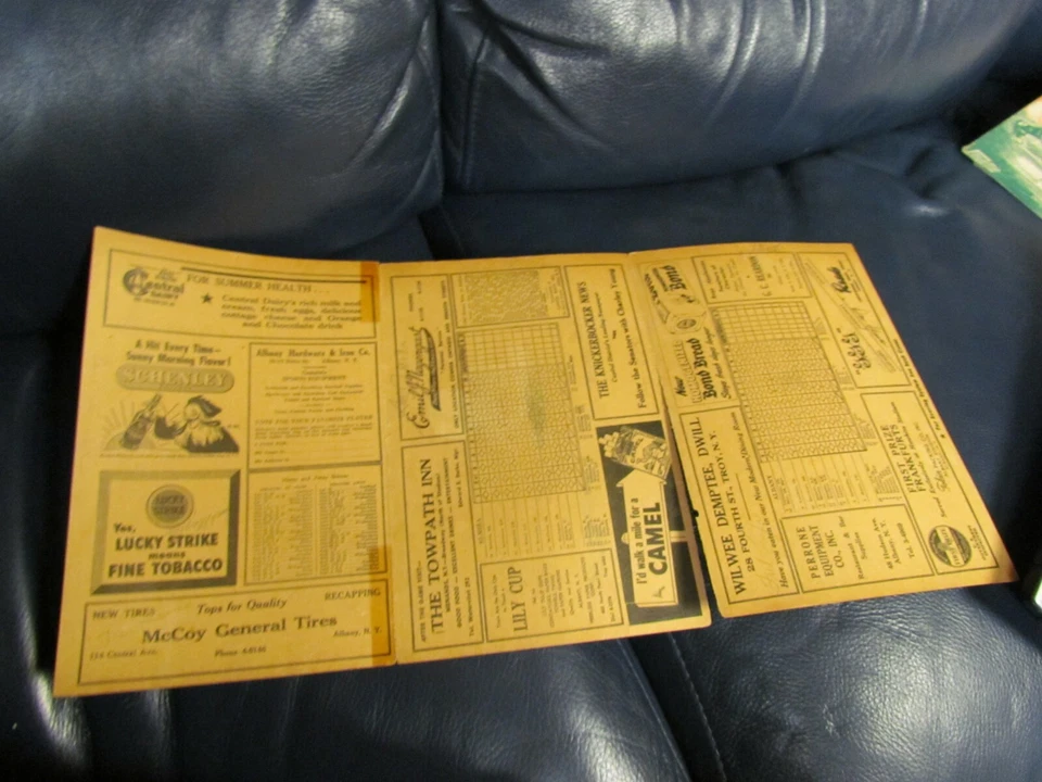 Albany Senators 1947 program score card Autographed signed - Image 4 of 4