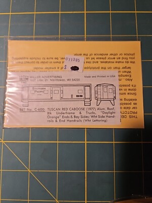 HERALD KING DECALS, HO SCALE,  C-600,  SOUTHERN PACIFIC  TUSCAN RED CABOOSE...