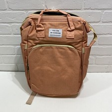You Are My Sunshine Travel Diaper Bag Backpack Foldable Bed Changing Pad PEACH