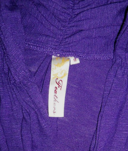 GIRLS FEATHERS PURPLE CROPPED SHRUG SHORT CARDIGAN COVER SWEATER Sz Medium - Picture 2 of 5