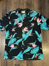 Vintage Paradise Found Hawaii Button Up Shirt Men's XL Flowers All Over Print