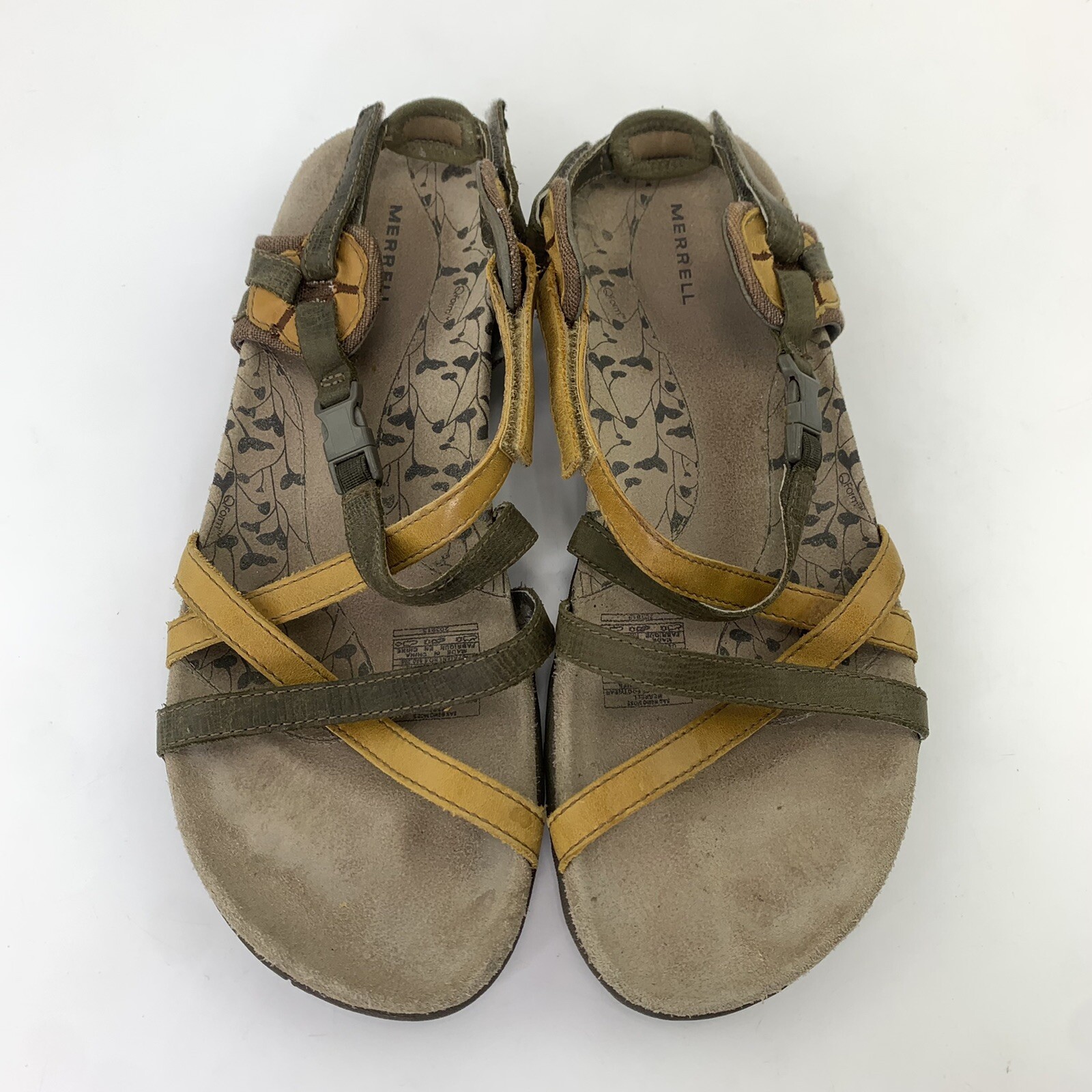 Sandali Merrell Sanremo marrone chiaro pelle oliva cinturino escursionistico J36370 donna taglia 9