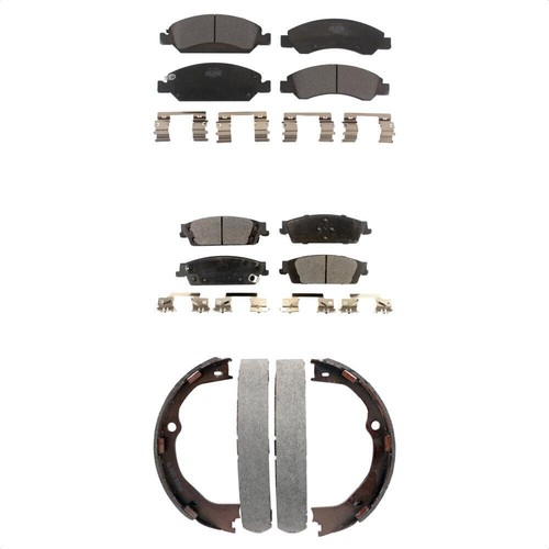 Ceramic Brake Pads Parking Shoes Front Rear Kit For Chevrolet Silverado 1500 GMC - Picture 1 of 14