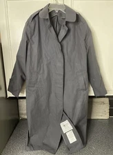 Defense Logistics Agency Trench Coat Womens 16S Preowned Black Missing Liner