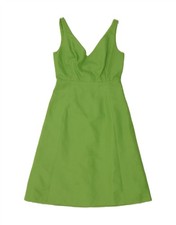 J. CREW Womens Sleeveless A-Line Dress US 4 Small Green Cotton CD19