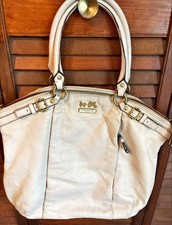 Coach Madison Ivory Off White Leather Top Handle Zipper Satchel Handbag No Strap