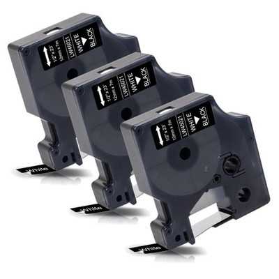 3x 12mm Etikettenband kompatibel mit Dynmo LabelManager 160 210D 420P