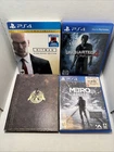 4 Games PS4 Lot - Uncharted 4, Tomb Raider, Hitman, Metro Exodus