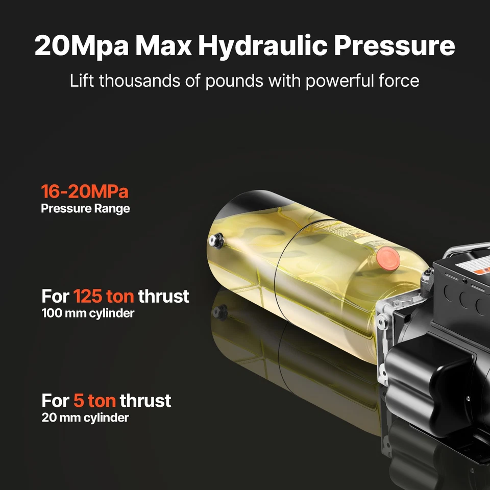 Unidad de potencia hidráulica elevadora de coche Uimoso 110V 2,5 galones/10 cuartos de galón bomba de poste de elevación automática Foto 3 de 4