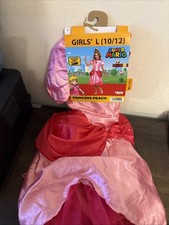 KID'S HALLOWEEN COSTUME SUPER MARIO PRINCESS PEACH SIZE L 10/12. NEW